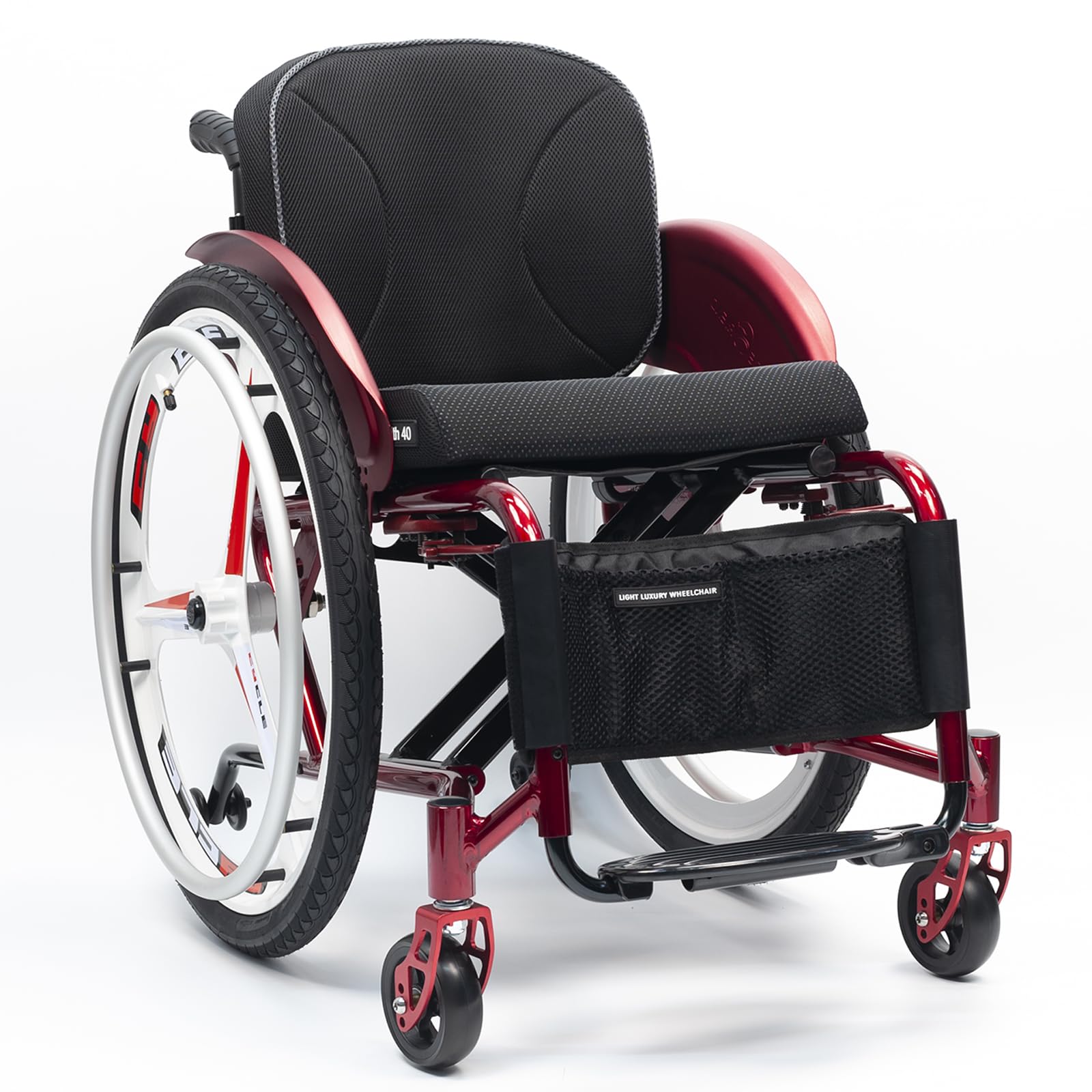 Silla de ruedas manual ligera y portátil, silla de ruedas plegable de aleación de aluminio para adultos