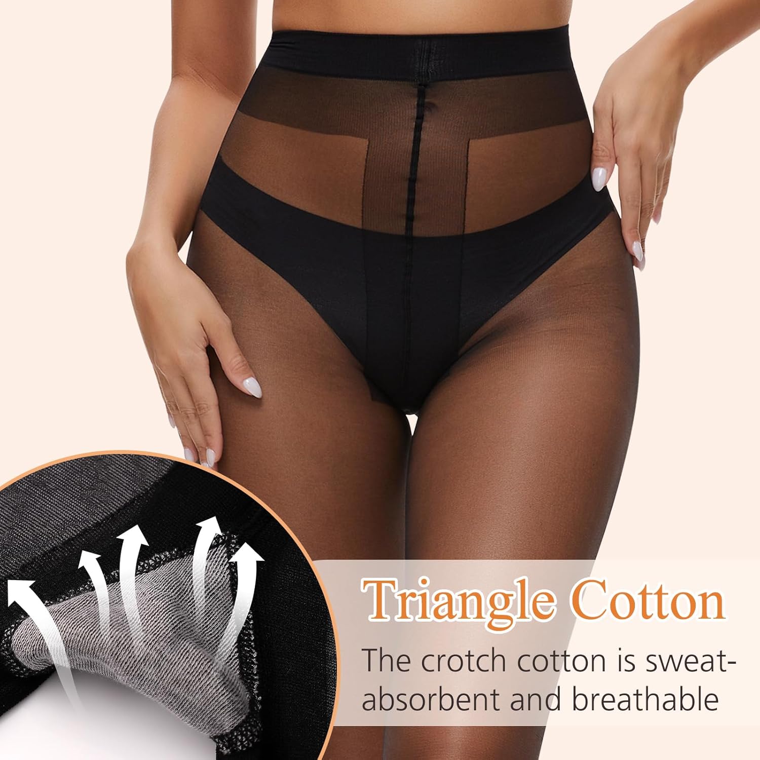 3 Pairs Toeless Pantyhose Tights for Women 10D Control Top Open Toe Pantyhose Sheer Tights - Image 4