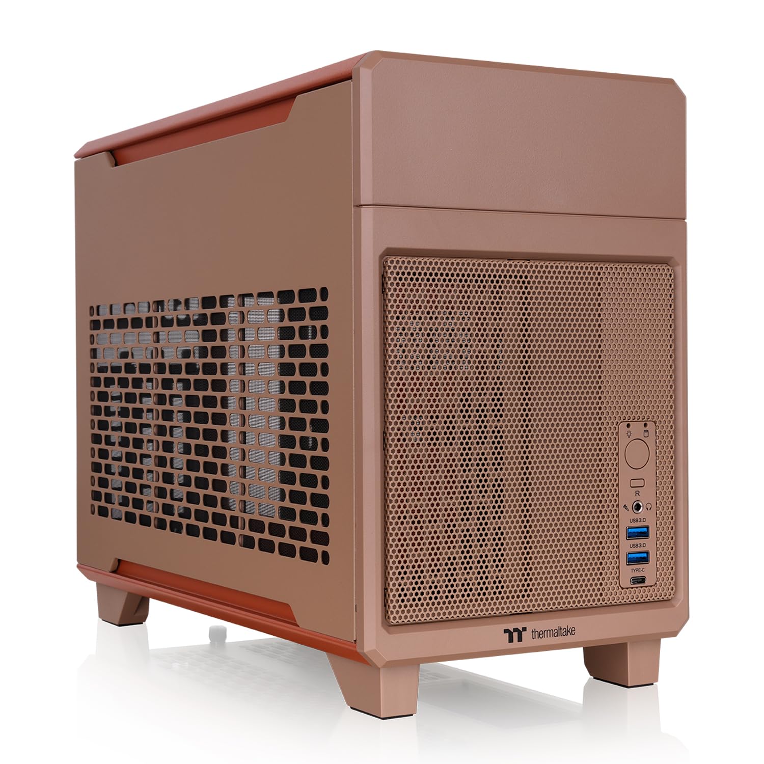 TR100 SFF Chassis; mITX Support; 18.9 Liters; PCIe 4.0 Riser Cable Included; 360mm GPU Clearance; 280mm Radiator Support; Removable PCIe Bracket; Gravel Sand; CA-11A-00SGNN-00