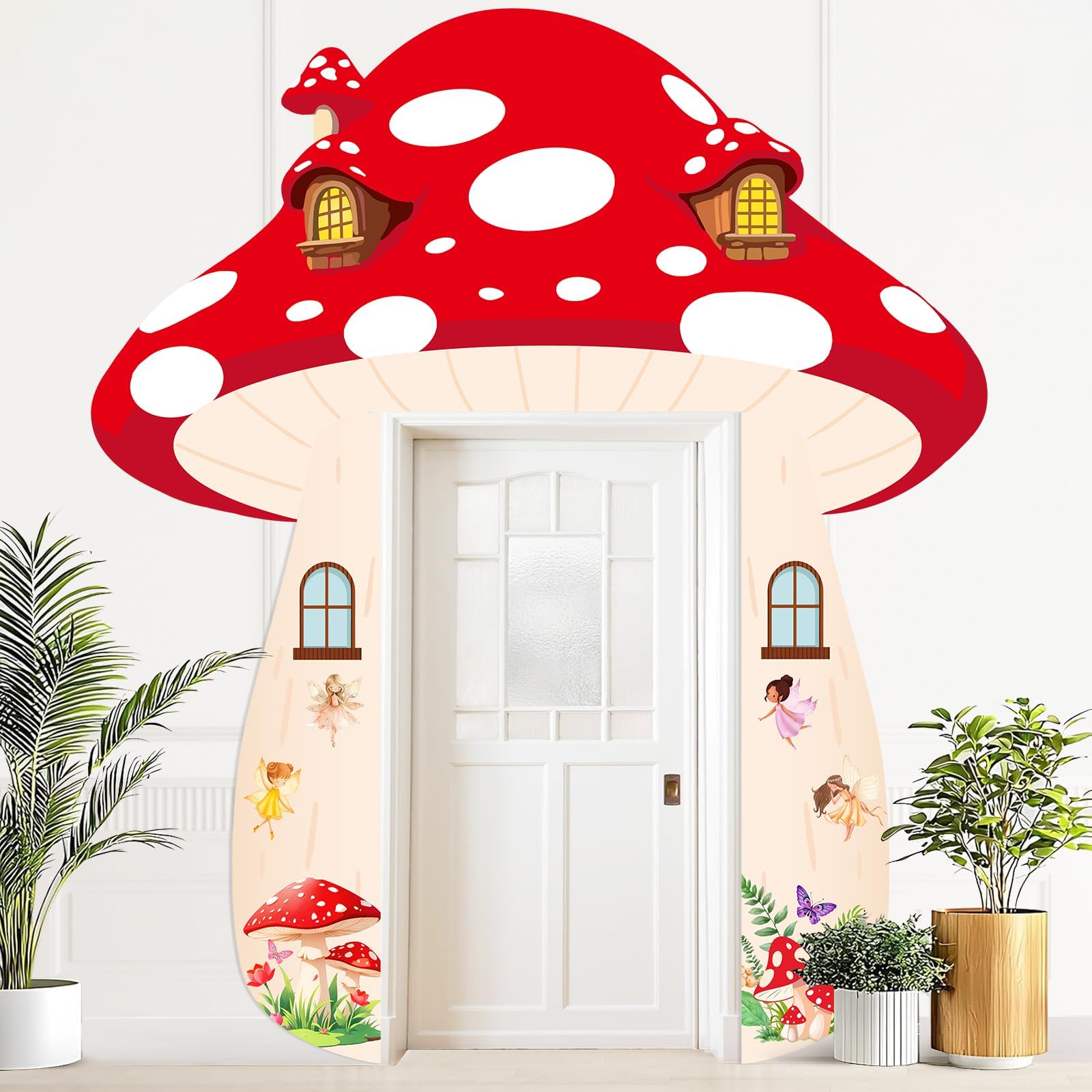 Mushroom Party Decorations Door Banner: Mushroom Birthday Decorations Mushroom Baby Shower Decor Woodland Forest Fairy Party Backdrop