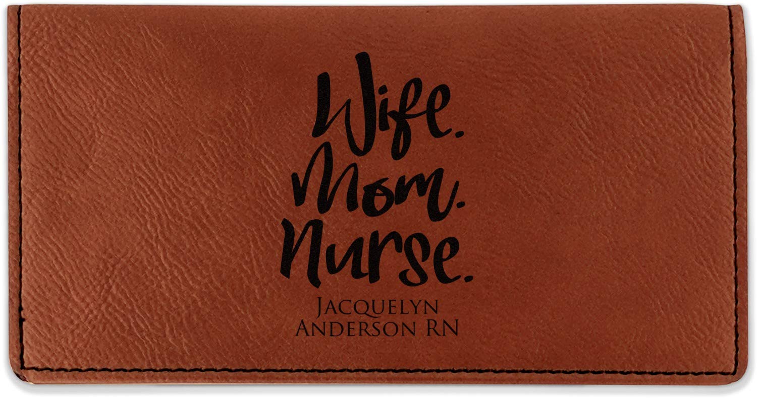 YouCustomizeIt Personalized Nursing Quotes Leatherette Checkbook Holder - Single Sided