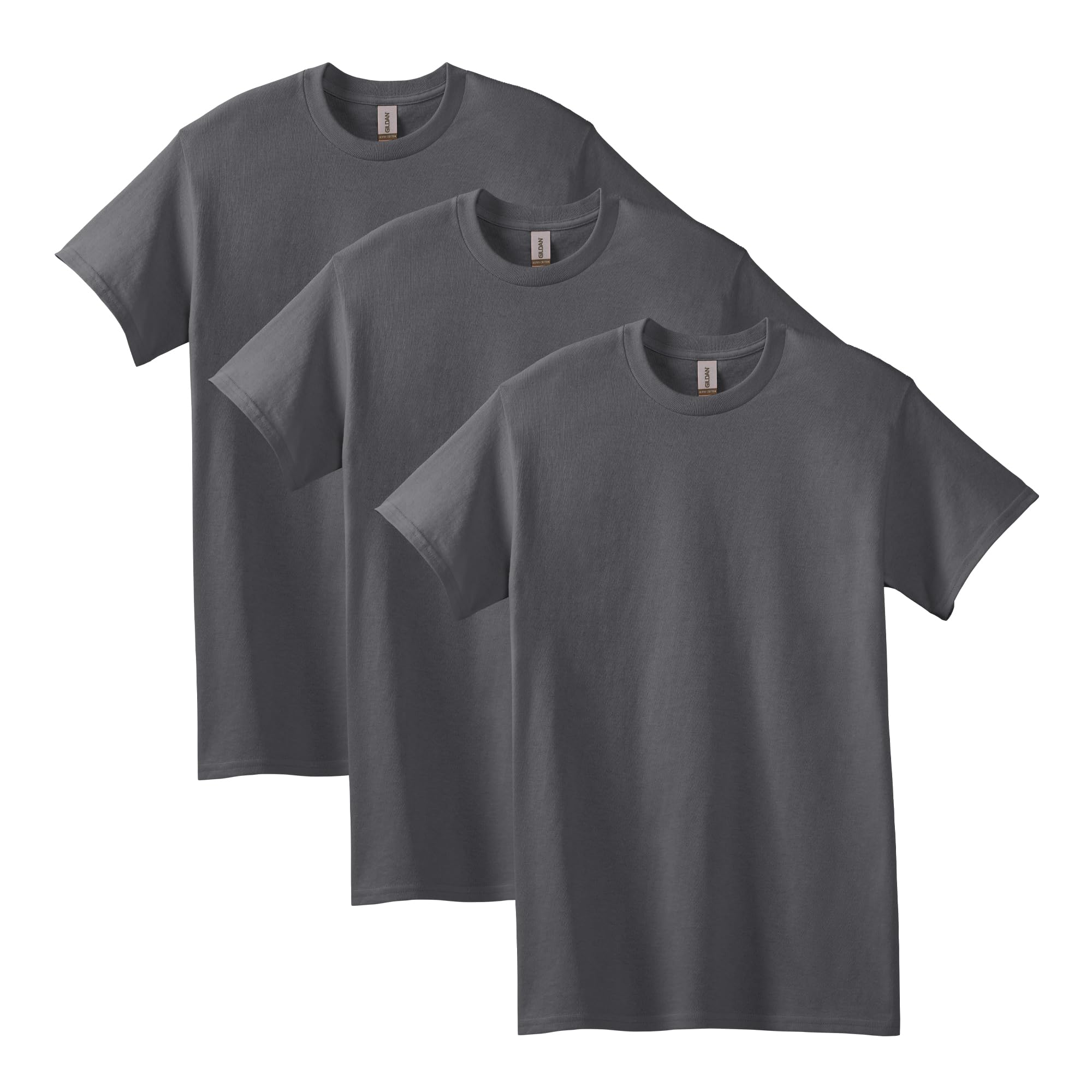 Gildan Men's Heavy Cotton T-Shirt, Style G5000, Multipack, Dark Grey (Pack of 3), M