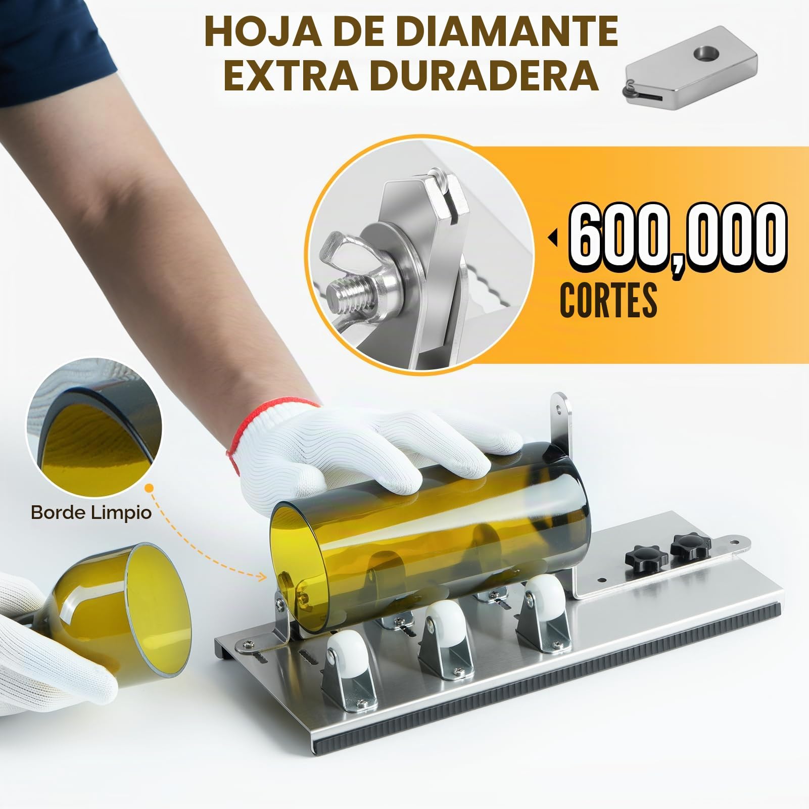 Herramienta de Cortador de Botellas de Vidrio Ajustable, Máquina de Corte de Acero Inoxidable para Vino Cerveza Licor Whisky Alcohol Champán Botellas Redondas de Soda DIY