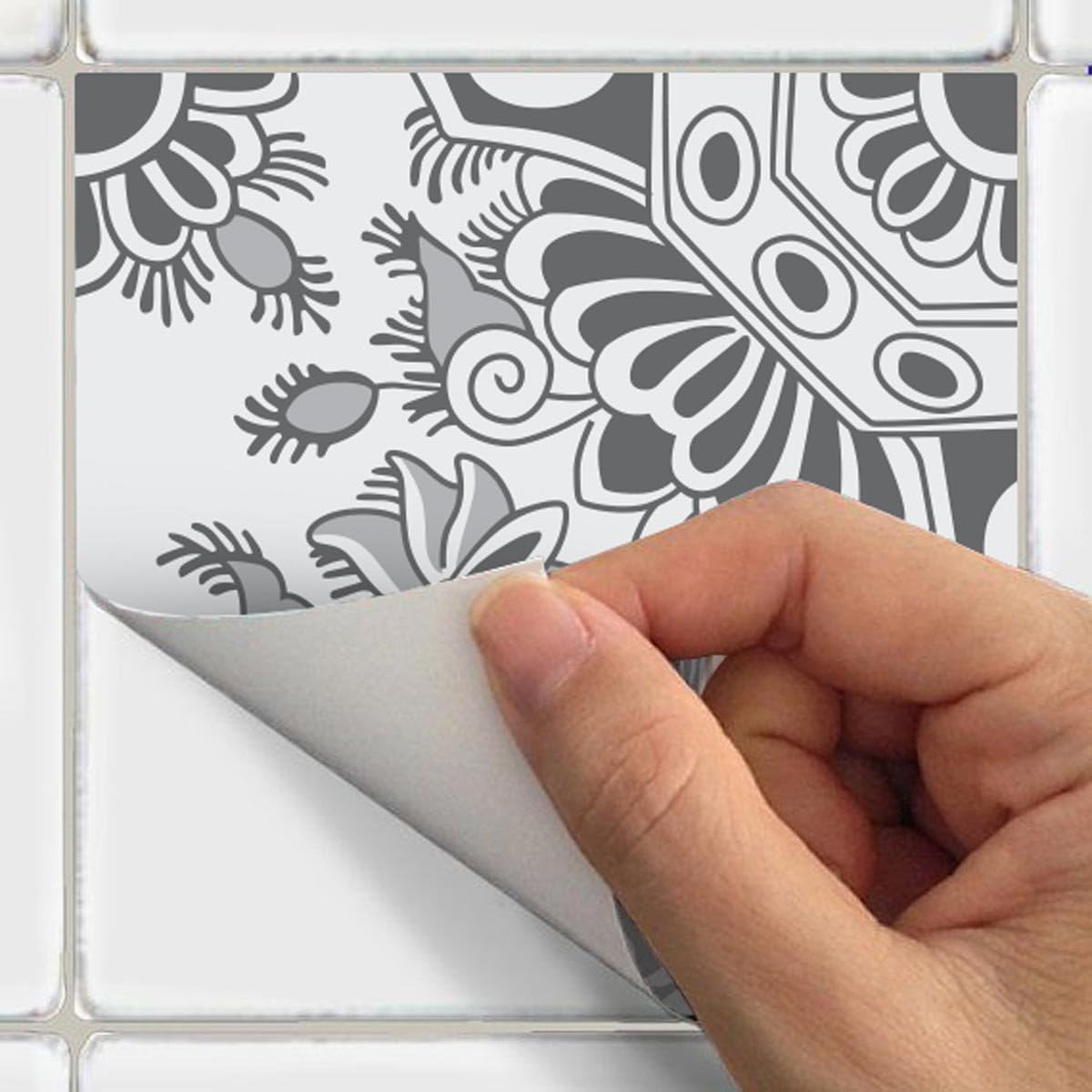 ambiance-live col-rv-0366 10x10 cm Sticker adhesive Tiles, multi-coloured, 10 x 10 cm, Set of 15 Pieces