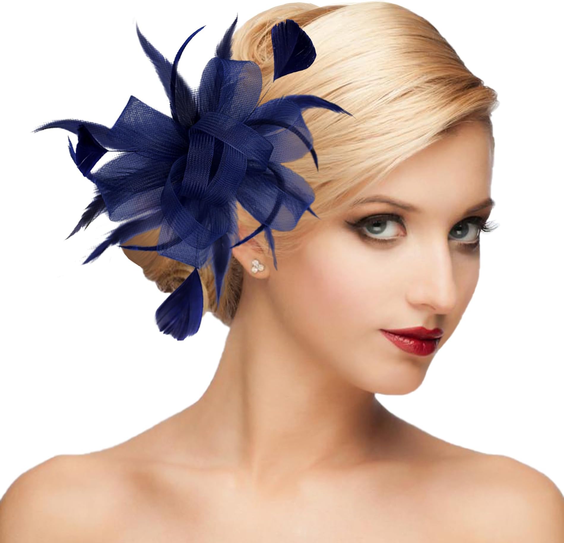 dressfan Womens Fascinator Hat Headpiece 20s Vintage Wedding Hair Accessories for Derby/Wedding/Cocktail/Tea Party