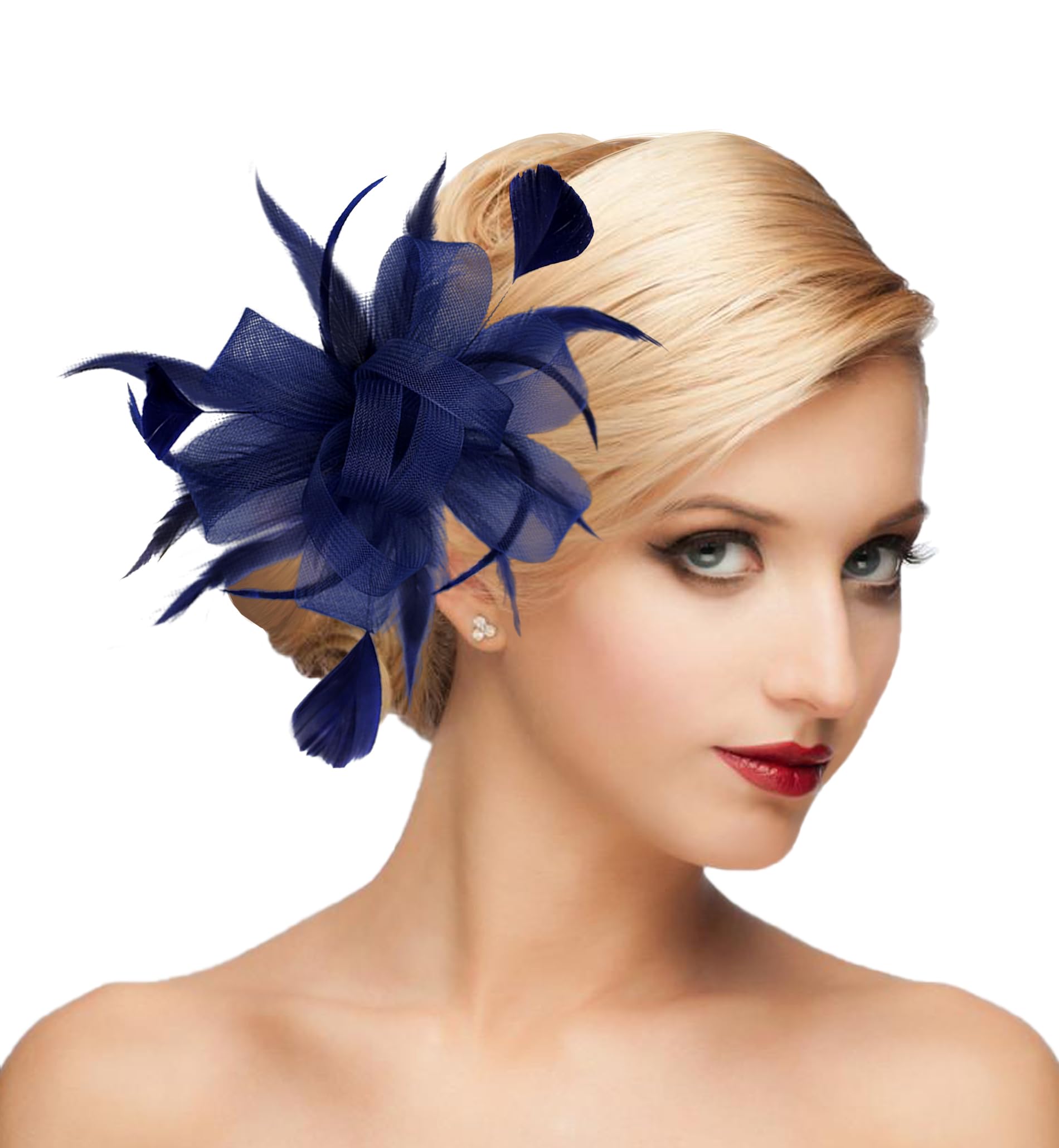 Womens Fascinator Hat Headpiece 20s Vintage Wedding Hair Accessories for Derby/Wedding/Cocktail/Tea Party