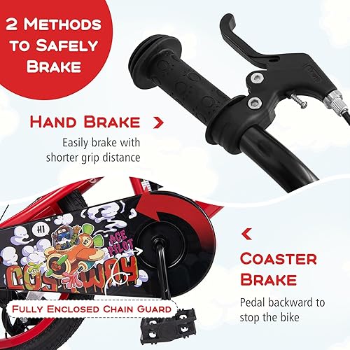 Miniatura 2 de BABY JOY Rabbit Pilot - Bicicleta deportiva para niños, 12, 14, 16, 18 pulgadas, bicicleta infantil para 3-8 años con altura ajustable, ruedas de