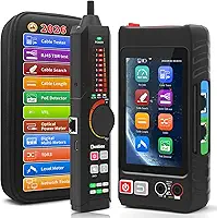 Henkion Testador de Cabos de Rede Rj45 Multifuncional, Testador de Cabos Utp Completo, Localizador de Cabos, Tela Sensível Ao Toque Ips de 4", Suporte Para Tdr, Dmm, Opm, Detecção de Poe++, Medidor