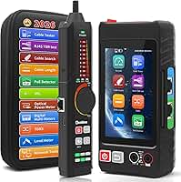 Henkion Testador de Cabos de Rede Rj45 Multifuncional, Testador de Cabos Utp Completo, Localizador de Cabos, Tela Sensível Ao Toque Ips de 4", Suporte Para Tdr, Dmm, Opm, Detecção de Poe++, Medidor