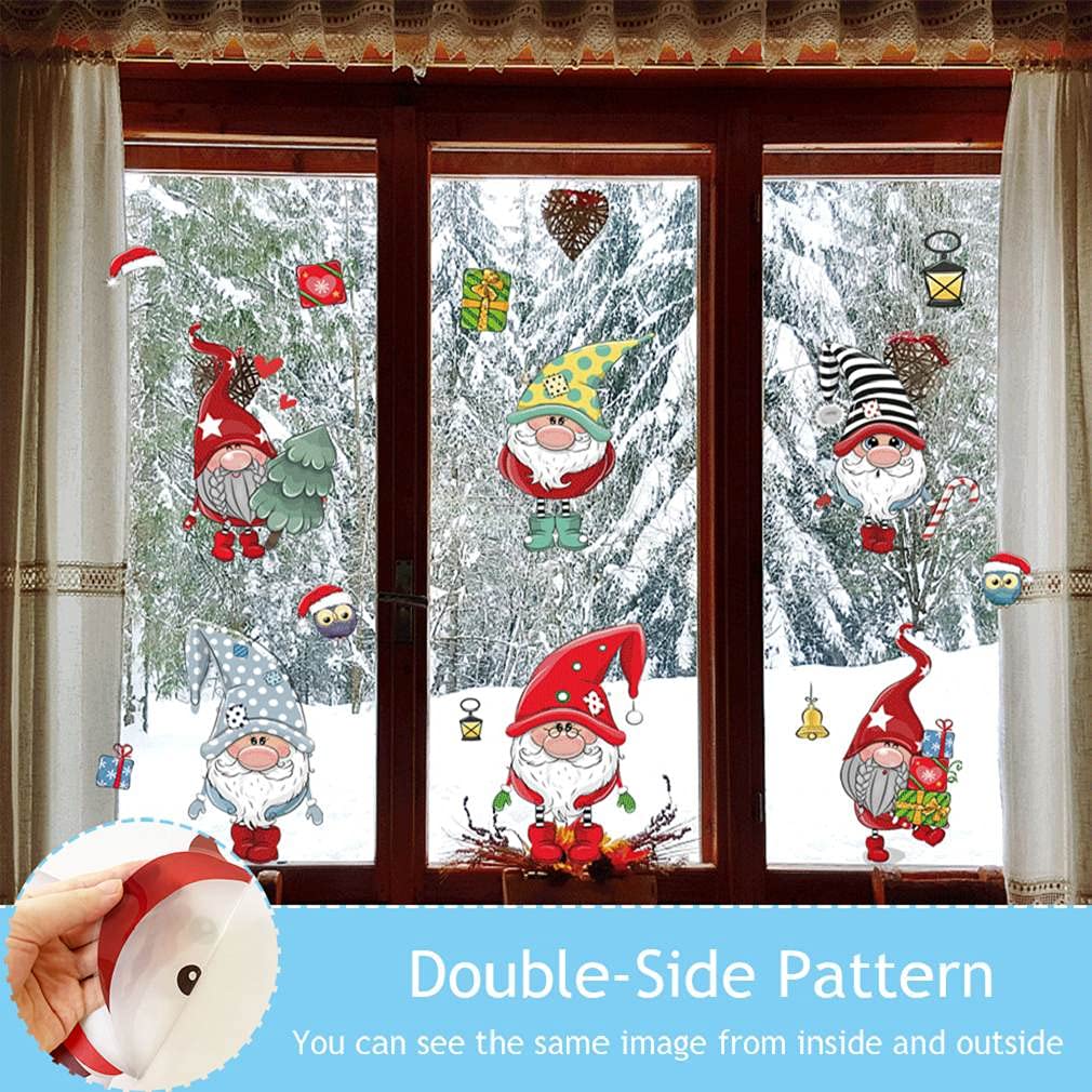 2 Pcs Autocollants En Noël - Autocollants Fenêtre Noël Imperméables