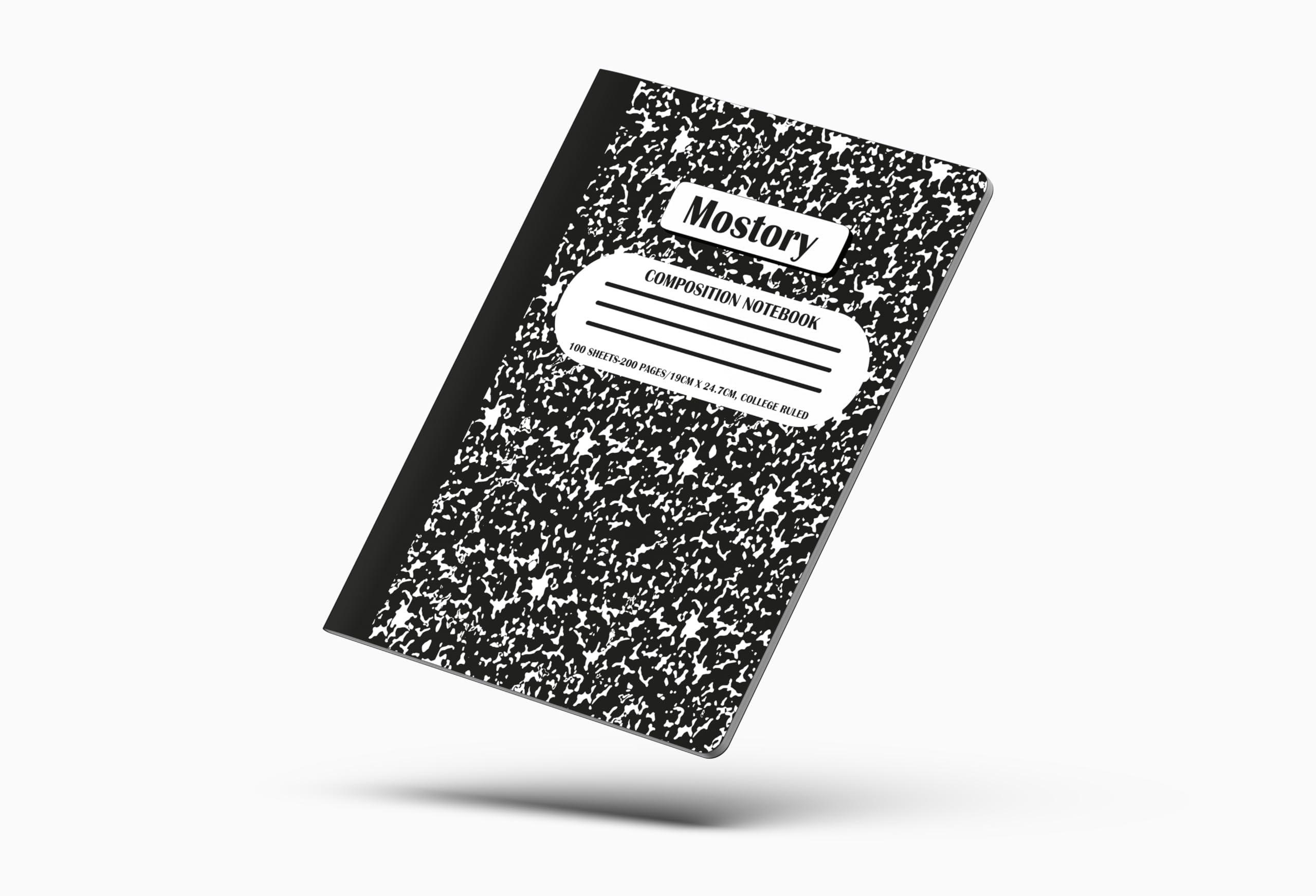 MOSTORY Quaderno per composizione scolastica, 200 pagine (100 fogli), dimensioni 19,1 x 24,8 cm, materiale scolastico, ufficio, blocchi per scuola, quaderni per la scuola, quaderni con carta a righe