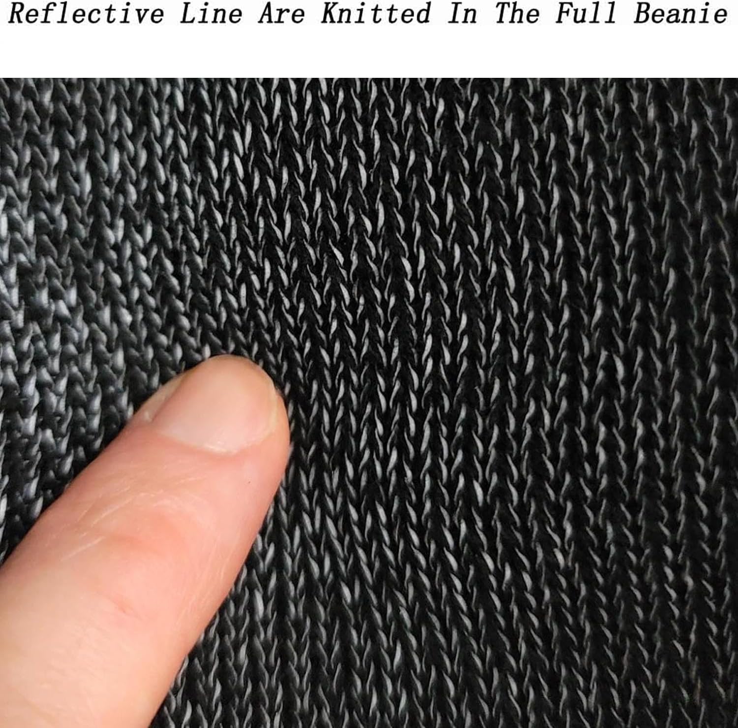 Reflective Black Beanie for Women Men - Image 3