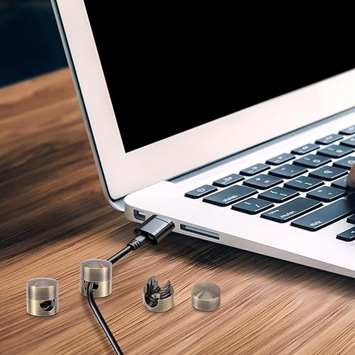 Miniatura 3 de 3 anclajes de cable para escritorio, soportes de cable de cargador de teléfono, clips adhesivos de metal para organización de cables de aluminio,