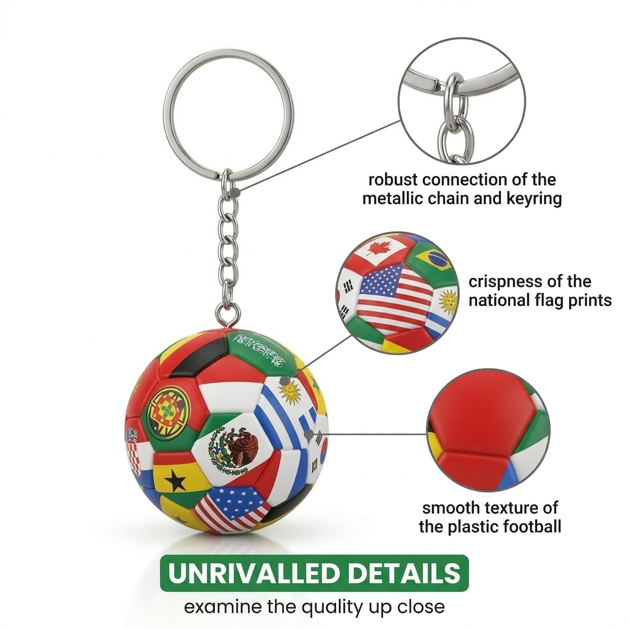 Portachiavi Calcio Rucksack Charme Coppa del Mondo 2026 Bandiera Nazionale Multicolore