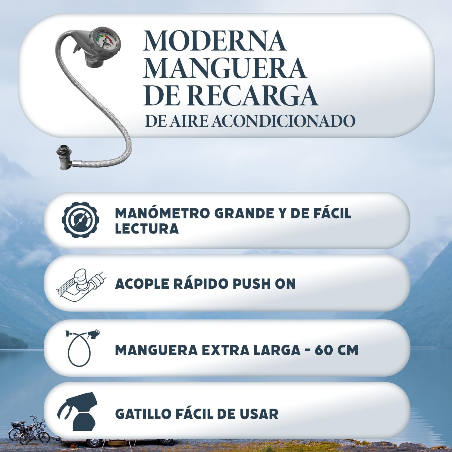 Nordo 5 en 1 – Refrigerante R134a XL para aire acondicionado de coche con aceite, sellador de fugas, trazador UV y deshidratante + adaptador HP/LP – Protege el compresor – 235 g por lata