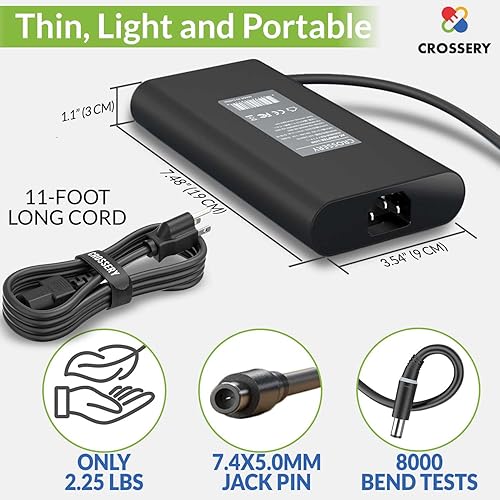 Miniatura 4 de Nuevo cargador delgado de 240 W para laptop Dell - Cargador de laptop Dell de 240 vatios apto para G3 G5 G7 G15 y Alienware M15 M17 M17x x51 -