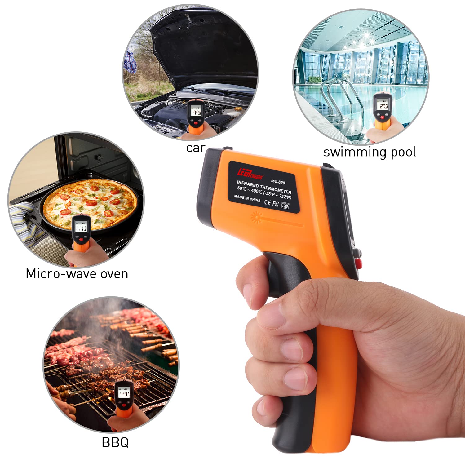 Termometro Per Manutenzione Industriale E Domestica GM Store - Termometro Digitale Ad Infrarossi Laser Misuratore Di Temperatura Display Dt8380 Termometro A Infrarossi DT8380KH