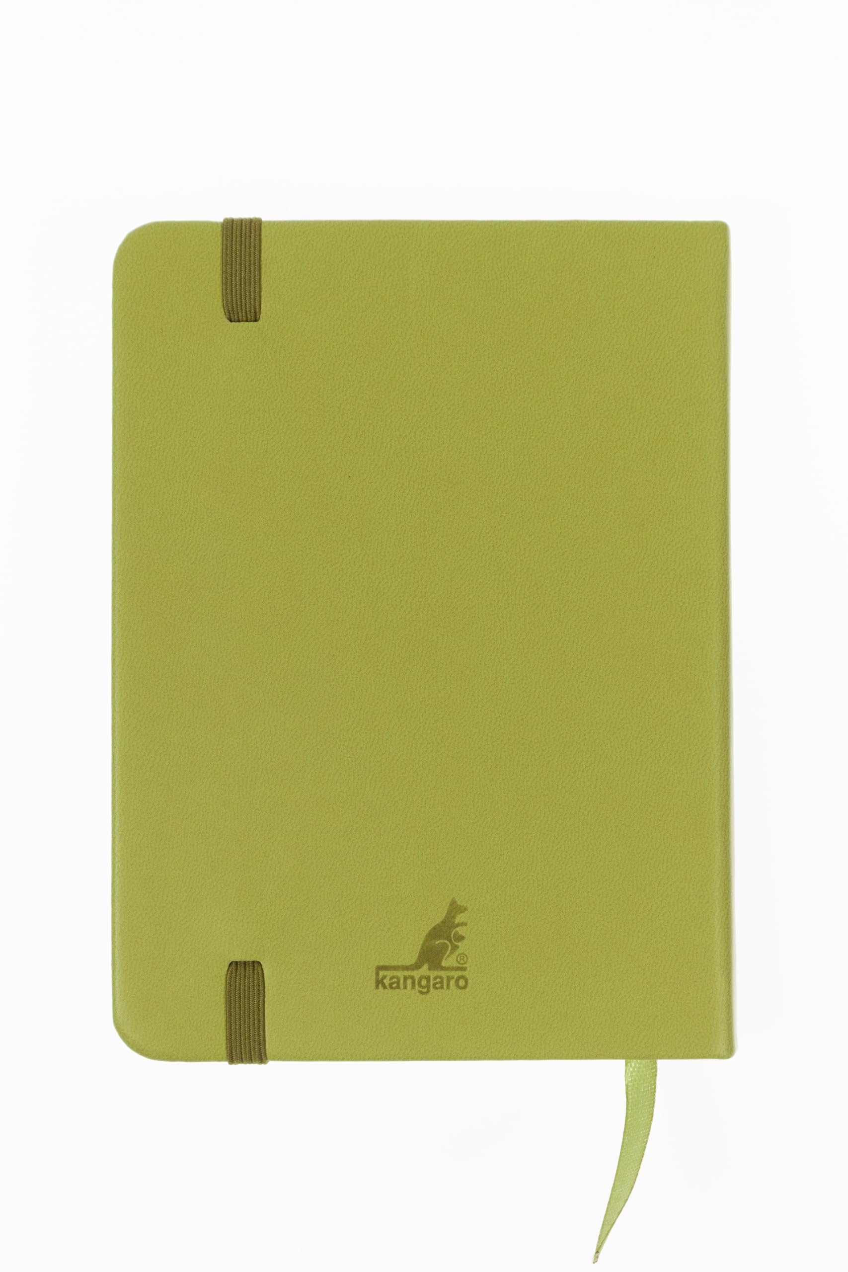 Kangaro Art szkicownik A6 Lime Green PU twarda okładka 80 arkuszy 140 gramów kremowy papier z taśmą gumową i taśmą