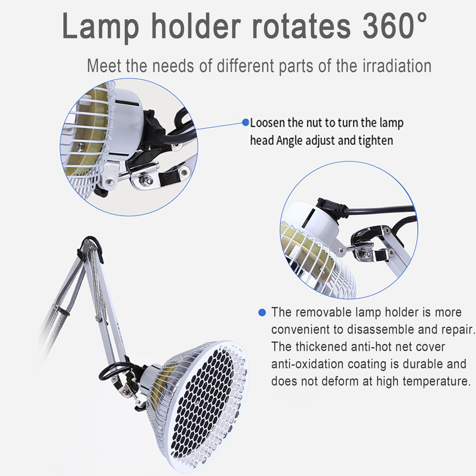 Lámpara Calefactora TDP, Luz De Terapia De Calentamiento Con Masaje Infrarrojo De 250 W Con Brazo Flexible, Ajuste De 0 a 60 Minutos, Alivio Rápido Del Dolor Para La Belleza, Termoterapia Muscular