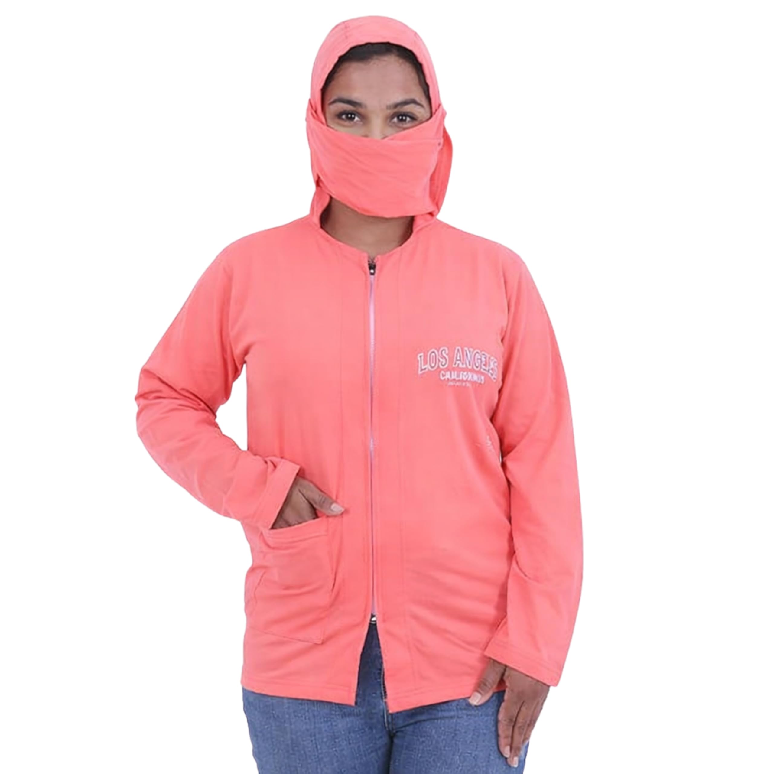 mahi fashion Women Summer Coat With Cap Scarf Attached Cotton Hosiery (Pack of 1)-picture-22