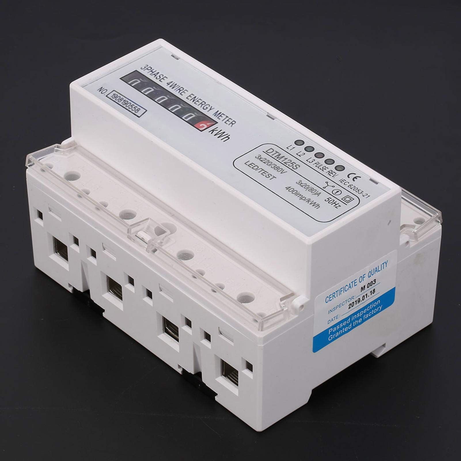 Misuratore di energia elettrica, misuratore di consumo energetico, 220 / 380V 20-80A Misuratore di energia elettrica digitale Misuratore di kWh trifase
