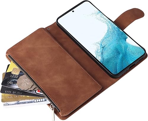 Miniatura 5 de LBYZCASE Funda para Galaxy A54 5G con ranuras para tarjetas bloqueo RFID, función atril con cierre magnético, cierre magnético, correa de muñeca