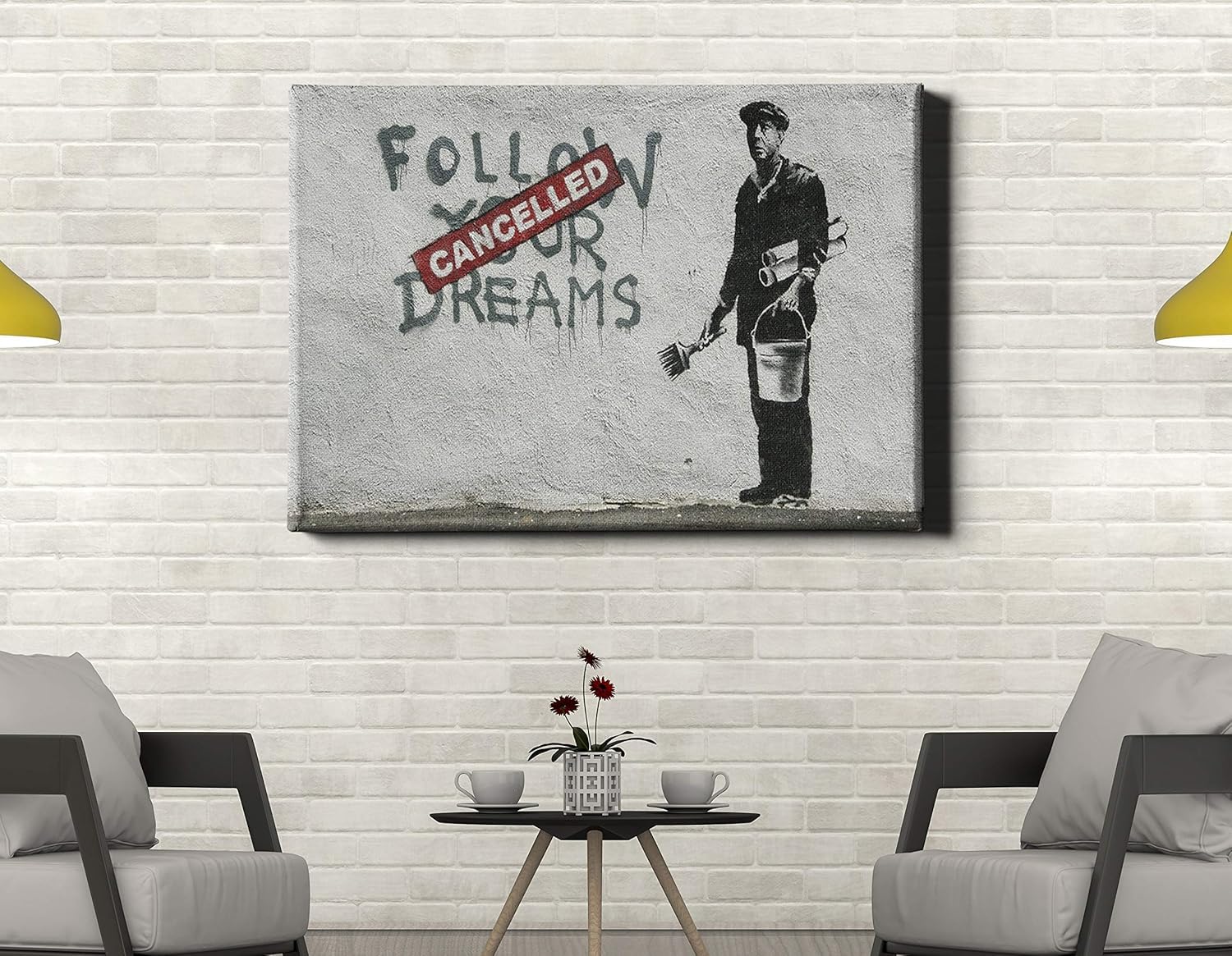 Poster BANKSY STREET ART Follow Your Dreams Cancelled Wall Art - A4 (21x29,7cm) - Maison