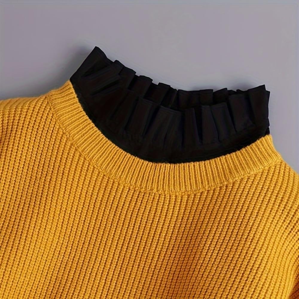 Pleated Doll Collar Ruffle Stand Up Design for Sweater Decoration and Layering in Autumn Winter Spring