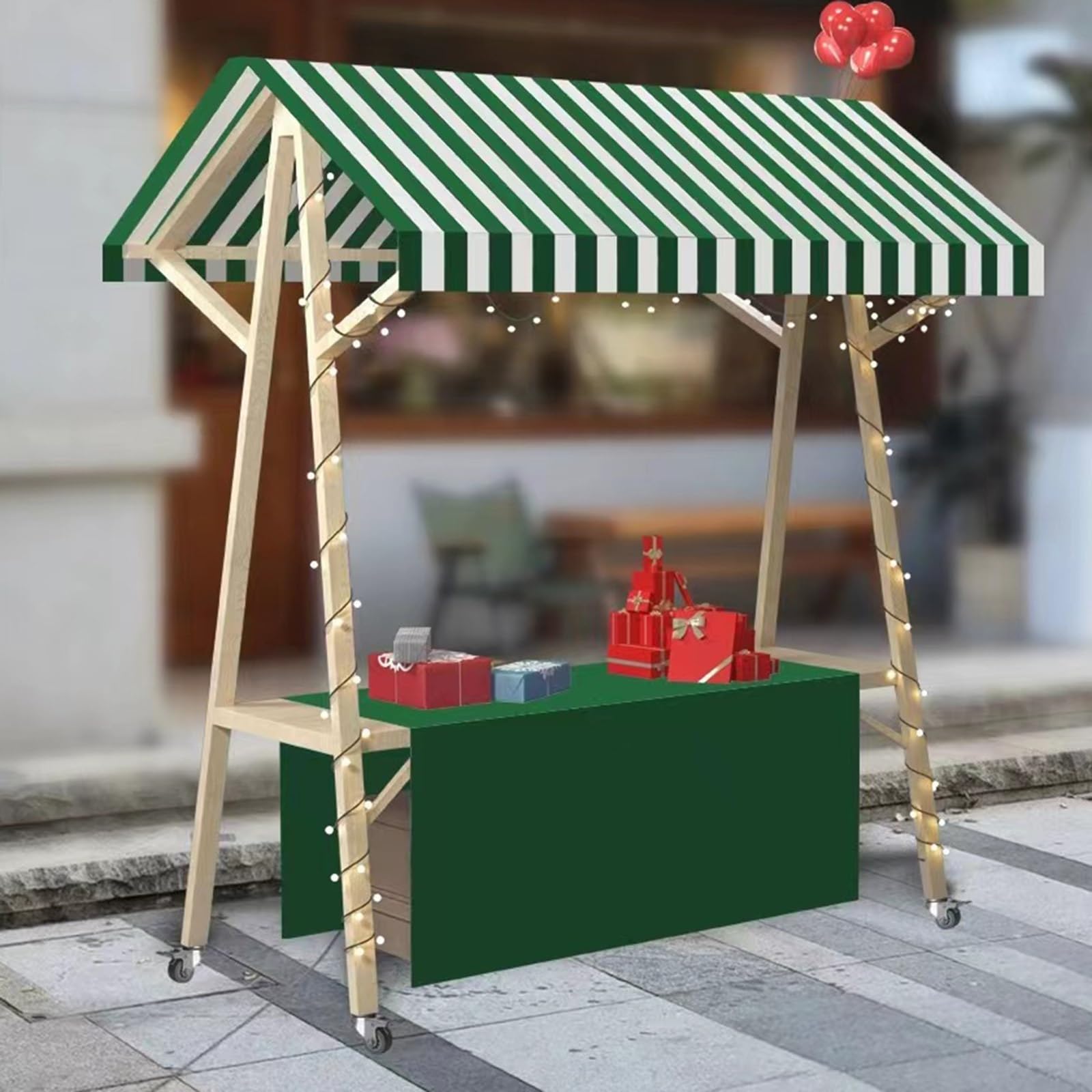 Carrito de distribución plegable – Soporte portátil de comida callejera para catering y exhibiciones de mercado, altura ajustable, ligero, fácil de transportar