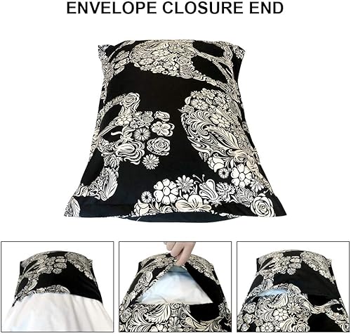 Miniatura 7 de ZHH - Juego de funda de edredón de tamaño King, diseño gótico de polilla de la muerte, juego de 3 piezas, funda de edredón con cremallera y cinturón