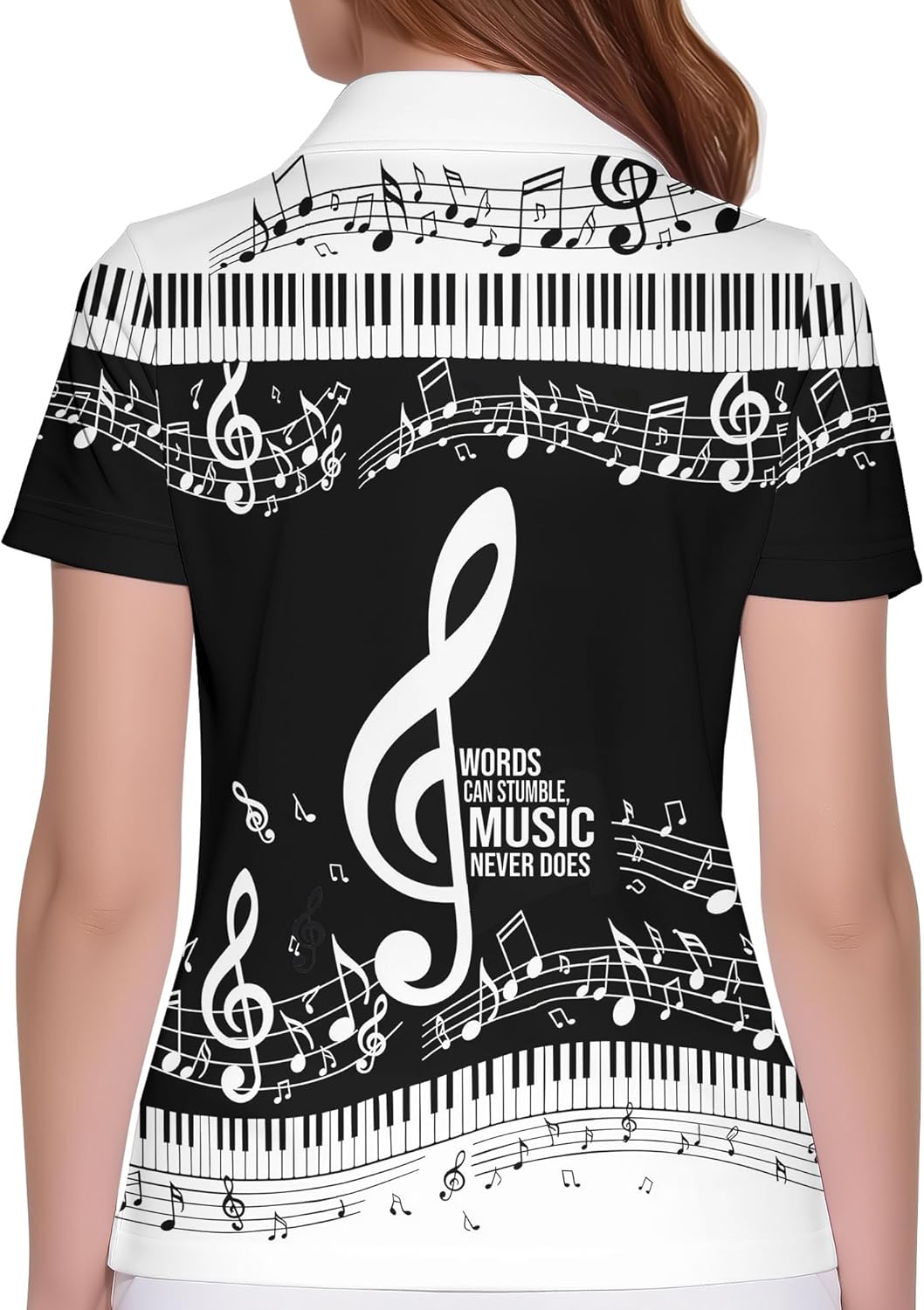 HIVICHI Funny Golf Shirts for Women Print Crazy Cute Novelty Short Sleeve Moisture Wicking Tennis Polo Shirt