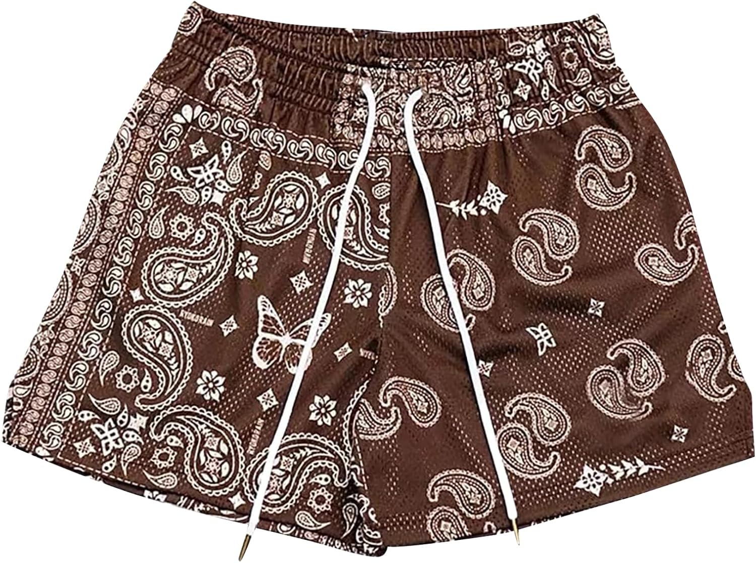 Men's Paisley Shorts Drawstring Bandana Print Casual Workout Athletic Basketball Beach Boxing Summer Shorts