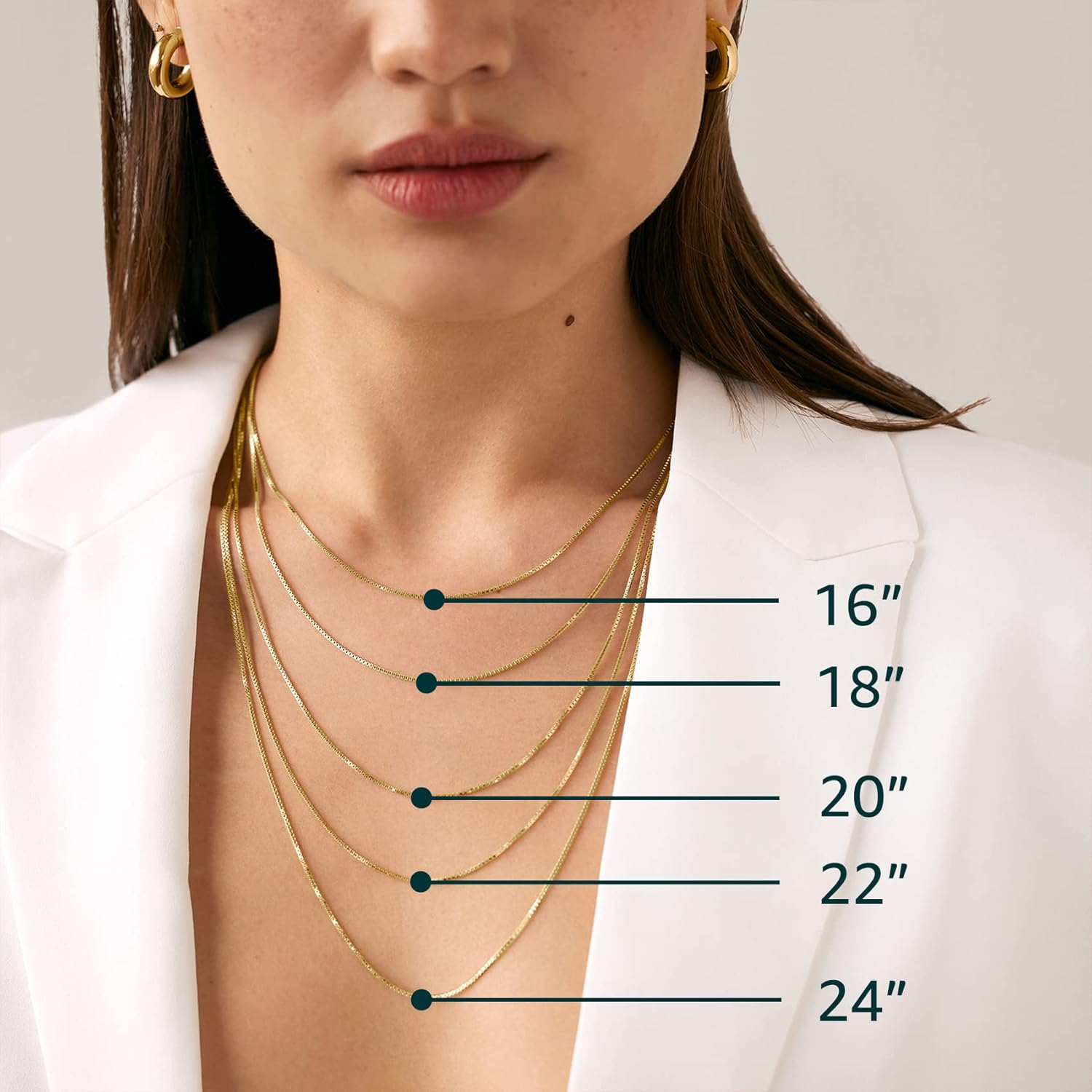 PAVOI 22K Gold Plated Chain Necklace For Women | Italian Solid 925 Sterling Silver Necklace for Men | Cuban Link, Rope, Snake & Rope Diamond-Cut Herringbone | Trendy Unisex Jewelry - Image 2