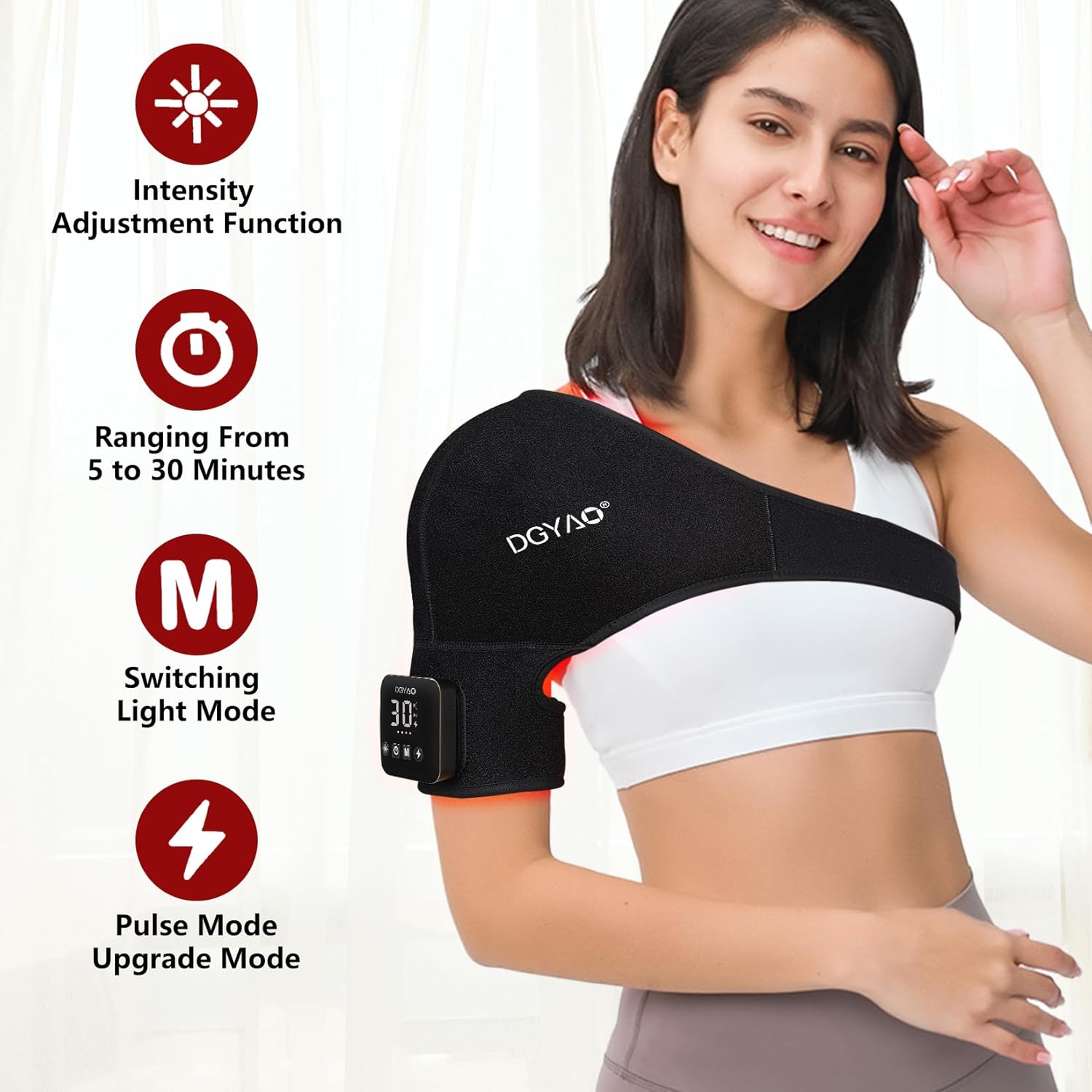 Cordless Red Light Therapy for Shoulder Pain Relief 4000mAh Battery Portable Wireless Near Infrared Light Therapy Devices Wearable Wrap for Arm Body Muscle Relax Treatment Pad - Image 9