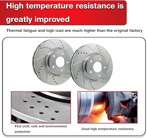 Miniatura 4 de Frenos delanteros y traseros Rotores y pastillas de freno de repuesto para modelos Ford Mustang V8 4.6L Shelby GT Bullitt 2005-2010