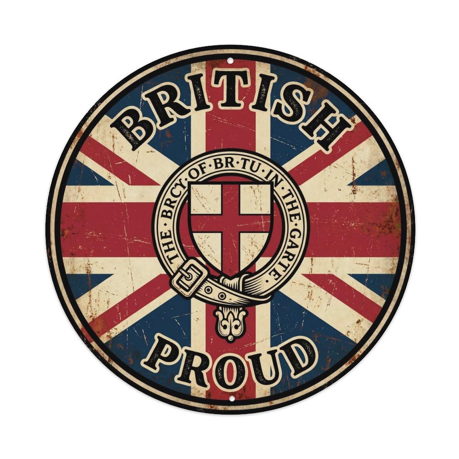 British Proud Garter Heraldry Heritage Emblem Metal Tin Sign