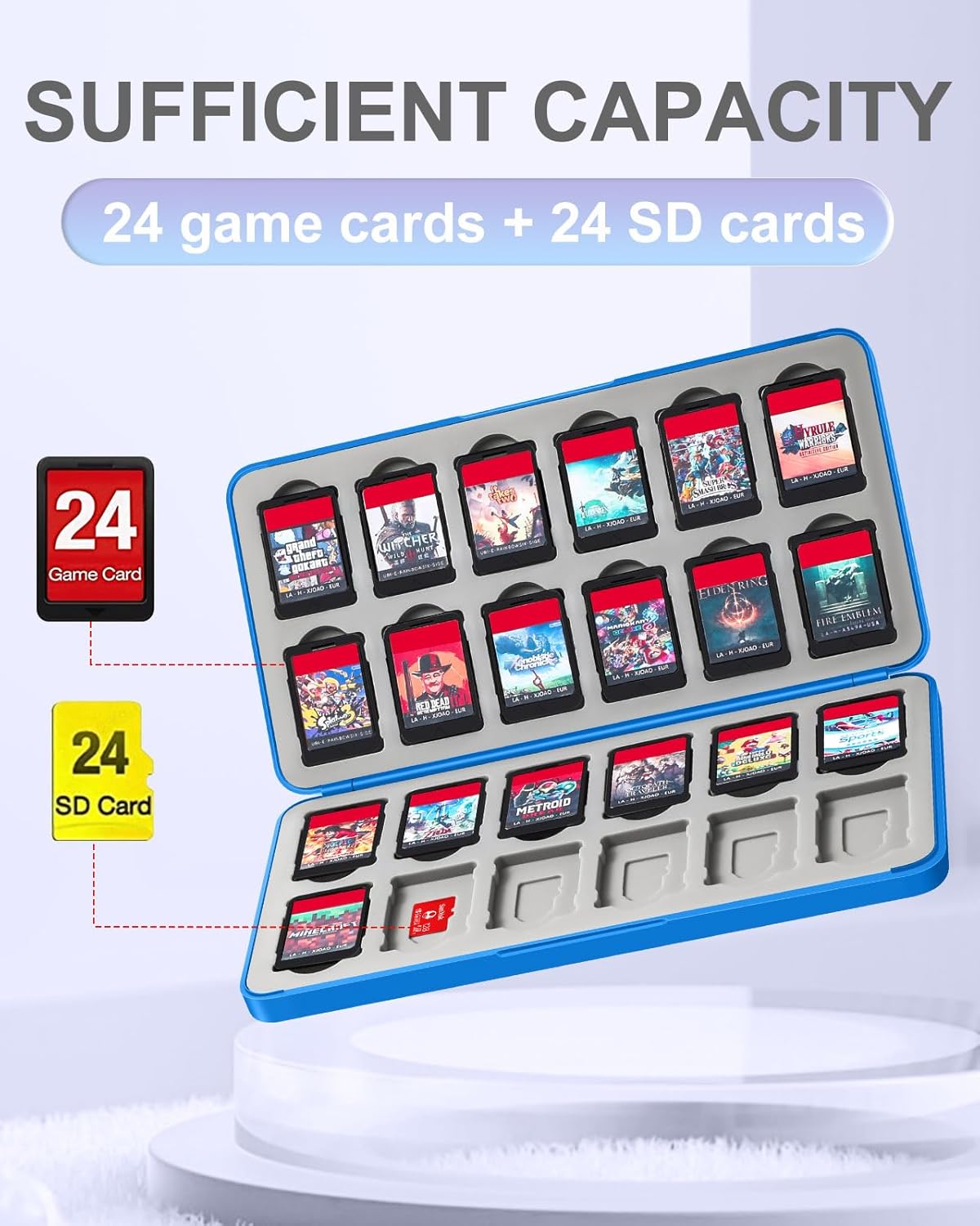 Koecya for Nintendo Switch Game Case with 24 Game Holder Slots and 24 SD Micro Card Slots for Nintendo Switch/Lite/OLED,Cute Cartoon Games Cartridge Cases for Boys Kids Girls Kawaii Storage Box, Green 3 71kdvSZ7PiL. AC SL1500