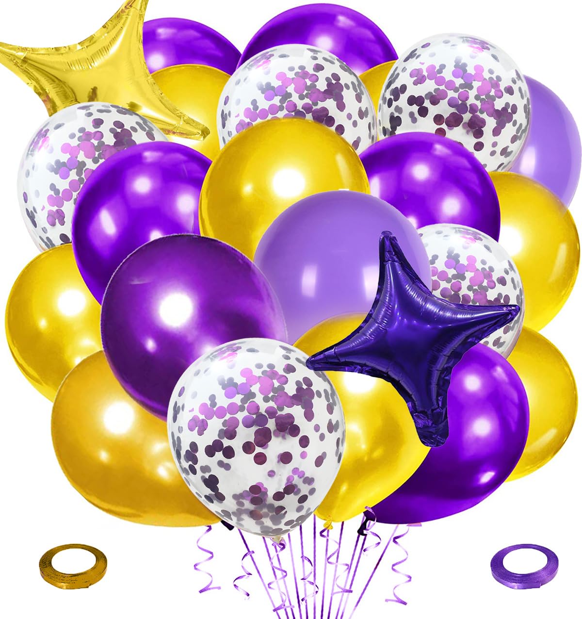 12inch purple and gold balloons,60pcs Dark Purple and Gold Balloons for 2026 Graduation Party Decoration,Birthday,Wedding,Christmas Day,Columbus,