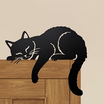 dryelves Black Cat Door Topper Cat Door Corner Decor Shelf Decor Cute Cat Lover Gifts