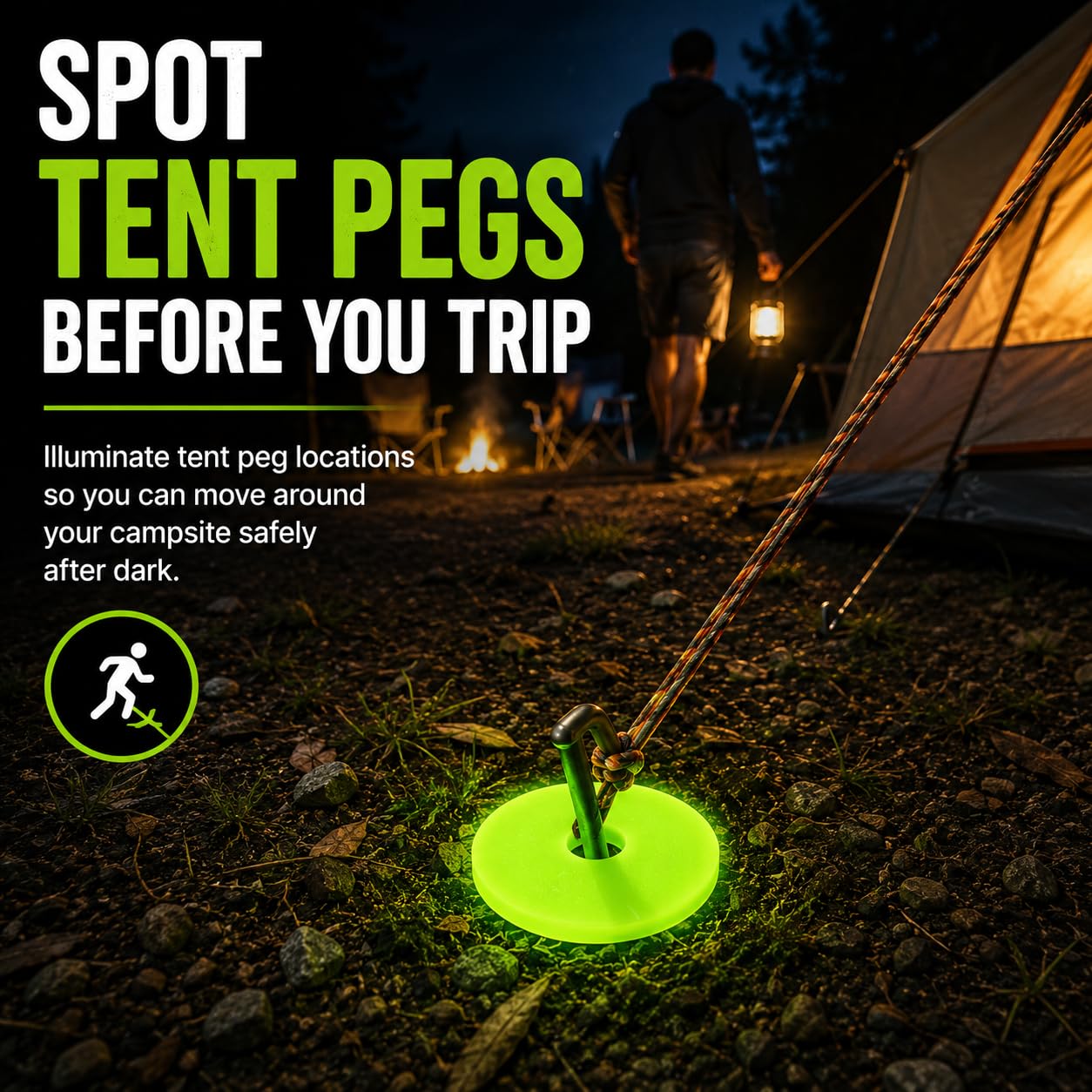 Round Glow Markers (4 Pack) - Glow in the Dark Camping Accessories