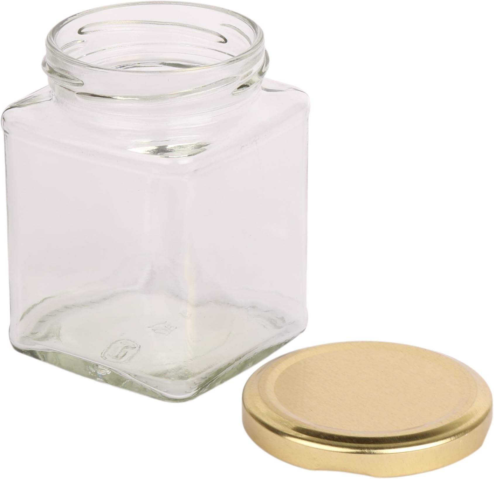- Pure Source India 150 g Capacity Glass Jar with Gold Colour Rust Proof Air Tight Cap for Home,
