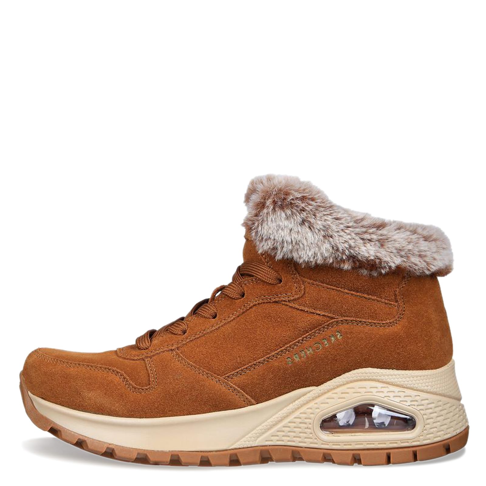 Skechers Uno Rugged MEMORY FOAM Womens Trainers, Size 5 in Chestnut