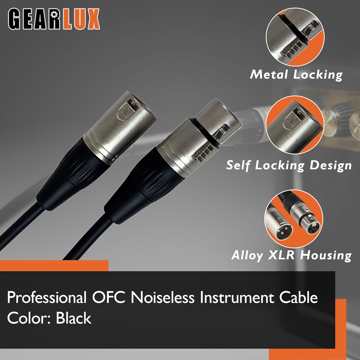 Gearlux XLR Microphone Cable, Fully Balanced, Male to Female, 10 Feet - 2 Pack - Image 4