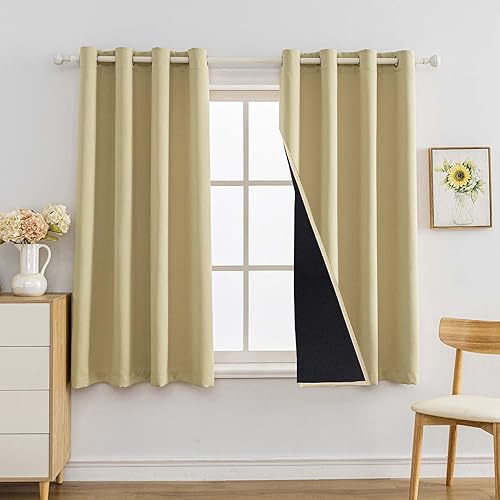 Miniatura 31 de Anytime - Cortina 100 % opaca de 2 paneles, cortinas de ventana con aislamiento térmico para dormitorio, paneles de sombreado completo (gris, 70