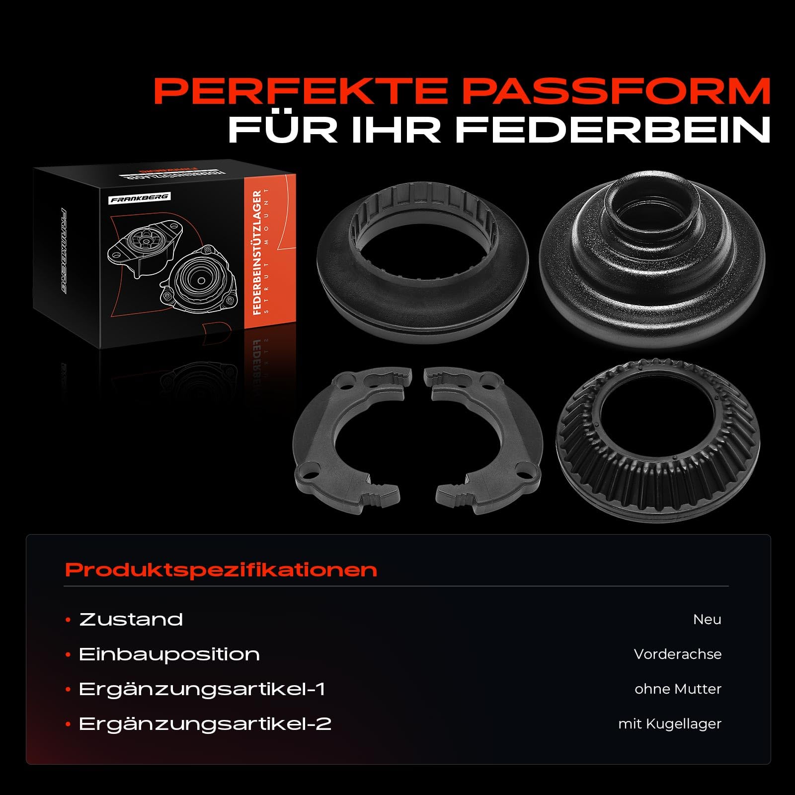Frankberg Domlager Federbeinstützlager Vorne Kompatibel mit Zafira/Zafira Family B A05 Astra H A04 Astra H Twintop A04 Astra H Caravan A04 Replace# SM1310