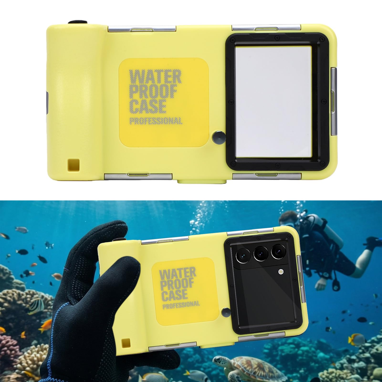 Sxhlseller Custodia Universale per Telefono Subacqueo per S25 S24 S23 Ultra, Custodia Impermeabile Subacquea 15 M IP68, per Telefono Snorkeling per Foto Video con Otturatore Volume, Adatta per (#3)