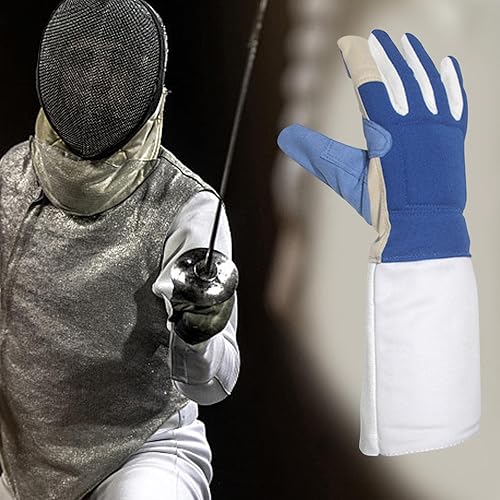 Miniatura 9 de Aosekaa Guante de esgrima, equipo de entrenamiento profesional de protección de manos, guantes antideslizantes para adultos, niños, competición,