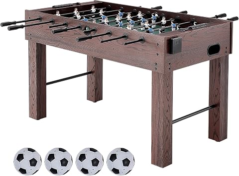 Happybuy Foosball Table, 55-inch Standard, Indoor Full Size for Home, Family, Game Room, Set with 4 Balls, 2 Cup Holders