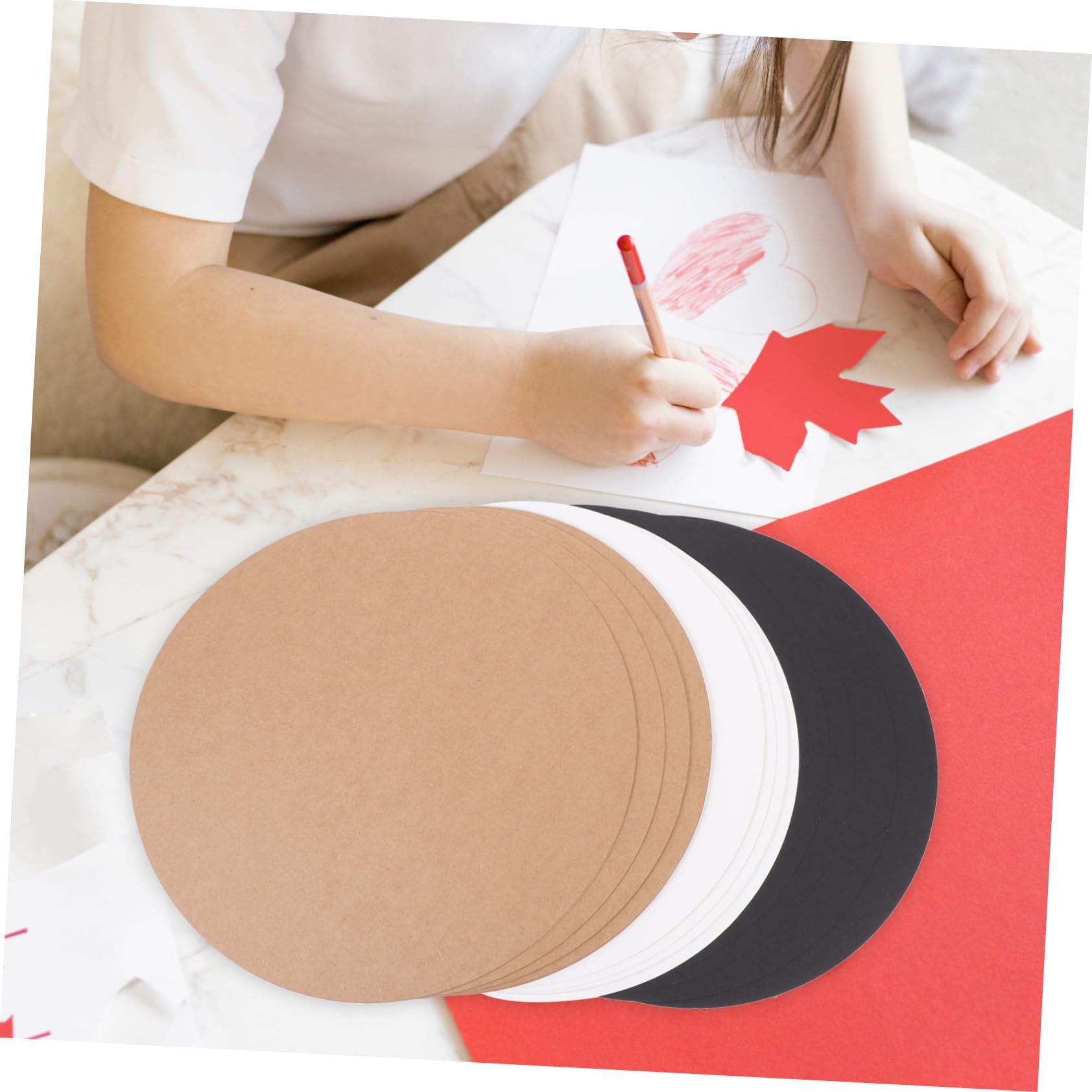 TEHAUX 60piezas Cartulinas Redondas De Cartón Kraft Unidades para Pintura Caligrafía Proyectos De Arte