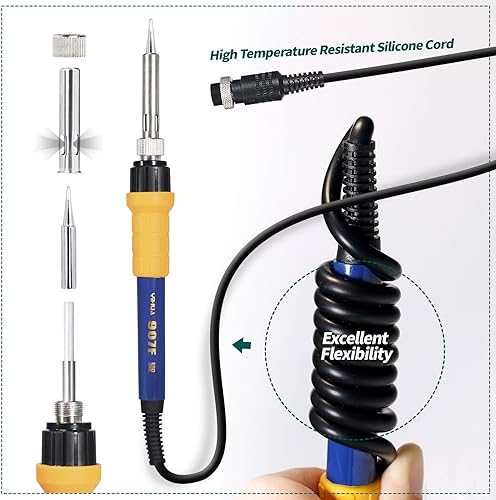 Miniatura 7 de YIHUA Paquete de estación de soldadura profesional 939D+ con tapete de reparación electrónica M180 de 17.32 x 12.20 pulgadas con soporte de hierro,